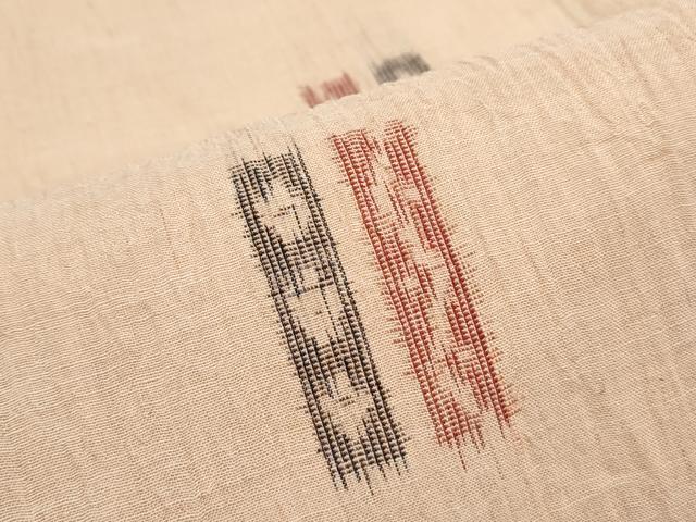 平和屋着物*夏物 本場小千谷ちぢみ 抽象紋様 麻 逸品 CABJ0923th