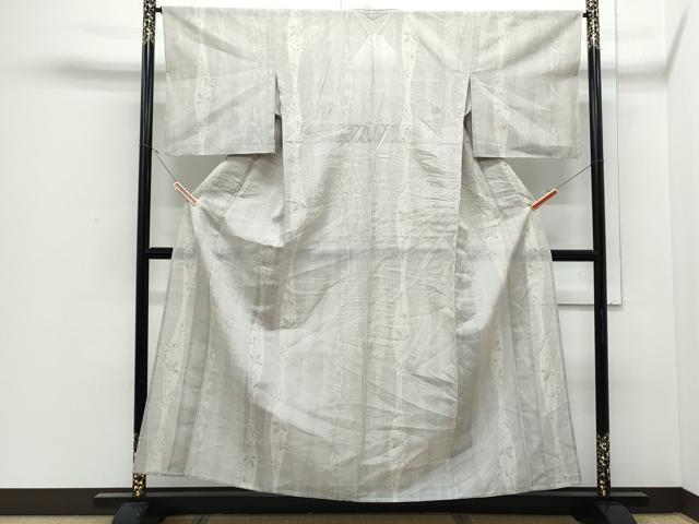 平和屋着物*夏物 結城紬 夏結城 100亀甲 立涌蔦の葉文 正絹 逸品 CABJ0924th