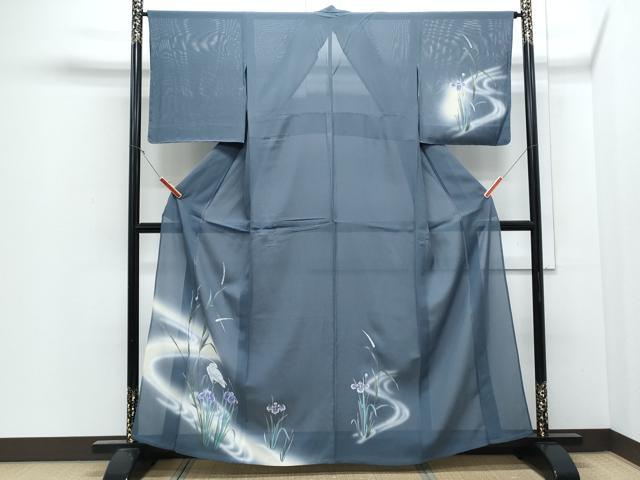 平和屋着物*夏物 訪問着 絽 白鷺 流水花文 正絹 逸品 CABJ0928th
