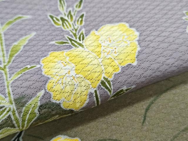 平和屋着物*夏物 訪問着 友禅 菱文紗 草花文 正絹 逸品 CABJ0930th
