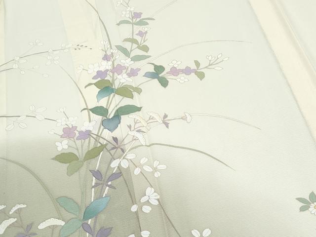 平和屋着物*夏物 訪問着 絽 草花文 暈し染め 正絹 逸品 CABJ0935th