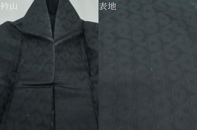 平和屋着物*夏物 色無地 絽 吉祥紋紗 暗黒色 黒地 CABJ0938th