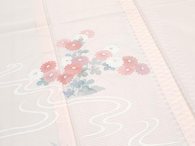 平和屋着物*夏物 訪問着 絽 流水花文 銀彩 正絹 逸品 CABJ0943th