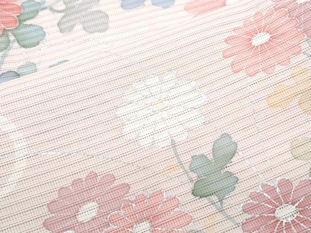 平和屋着物*夏物 訪問着 絽 流水花文 銀彩 正絹 逸品 CABJ0943th