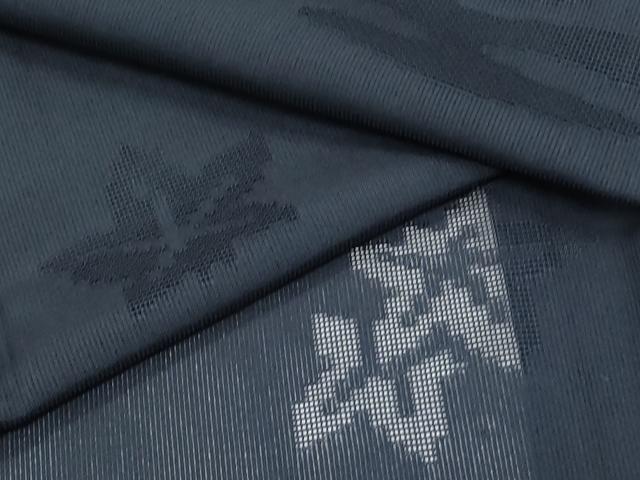 平和屋着物*夏物 色無地 エ霞楓紋紗 濡羽色 正絹 逸品 CABJ0948th