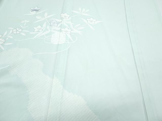 平和屋着物*夏物 訪問着 絽 絞り 花籠文 銀彩 正絹 逸品 CABJ0958th