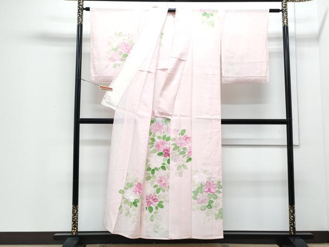 平和屋着物*夏物 訪問着 絽 手描き 草花文 正絹 逸品 CABJ0962th