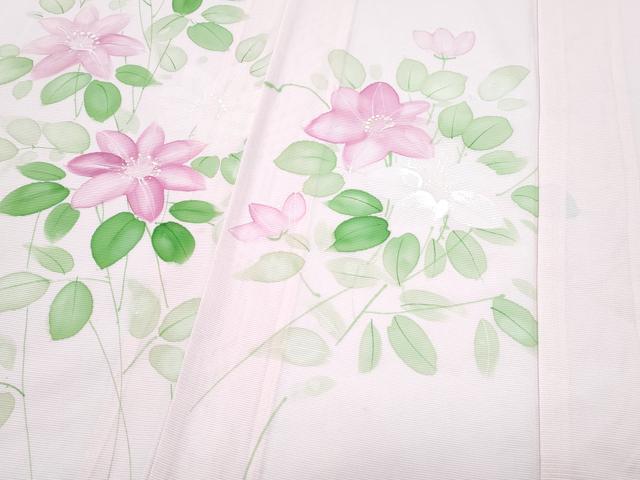 平和屋着物*夏物 訪問着 絽 手描き 草花文 正絹 逸品 CABJ0962th