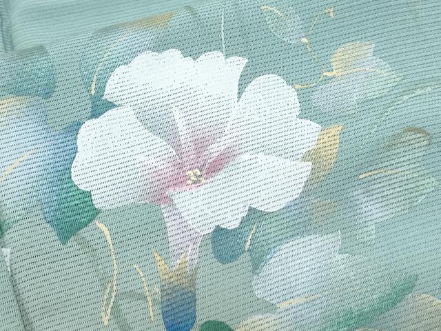 平和屋着物*夏物 訪問着 絽 草花シルエット 暈し染め 金銀彩 正絹 逸品 CABJ0963th