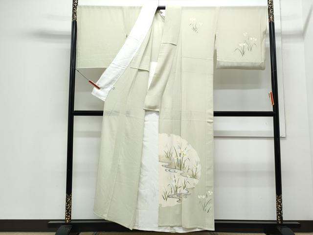平和屋着物*夏物 訪問着 絽縮緬 雪輪花文 銀彩 正絹 逸品 CABJ0971th