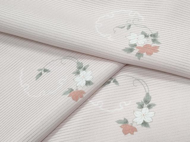 平和屋着物*夏物 小紋 絽 雪輪花文 洗える着物 CABJ0976th