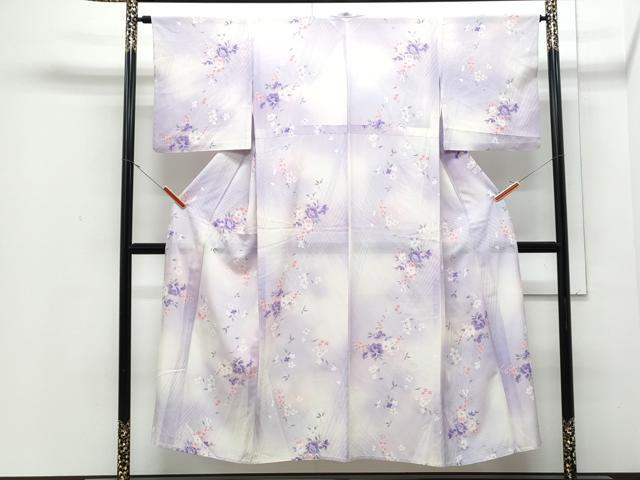 平和屋着物*夏物 小紋 絽 草花文 暈し染め 正絹 逸品 CABJ0979th