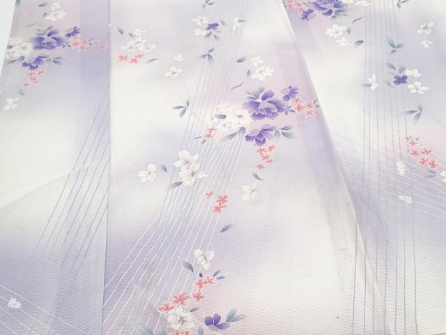 平和屋着物*夏物 小紋 絽 草花文 暈し染め 正絹 逸品 CABJ0979th