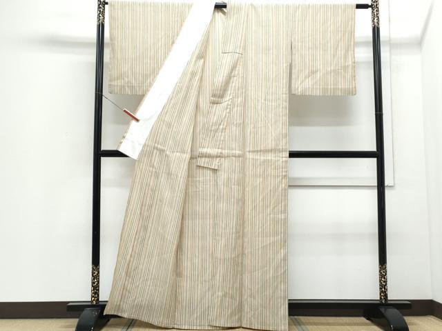 平和屋着物*夏物 小紋 縮織 縞 CABJ0980th