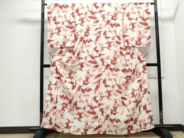 平和屋着物*夏物 小紋 絽 草花文 正絹 逸品 CABJ0981th