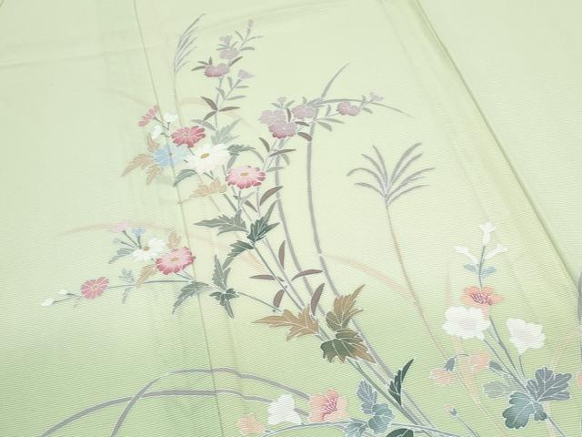 平和屋着物*夏物 訪問着 絽 友禅 草花文 暈し染め 正絹 逸品 CABJ0990th