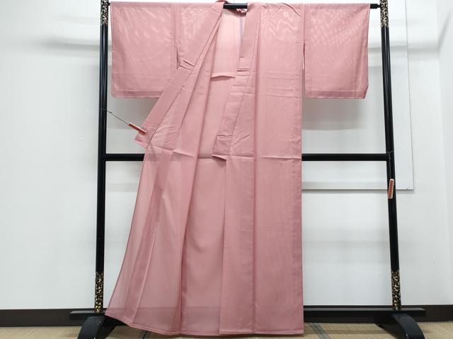 平和屋着物*夏物 色無地 絽 紅梅色 洗える着物 CABJ0997th