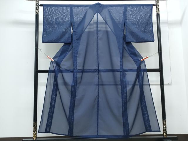 平和屋着物*夏物 色無地 絽 紺青色 洗える着物 CABJ1005th