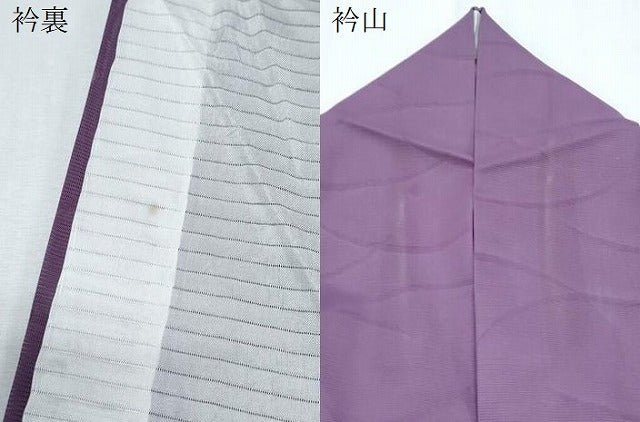 平和屋着物*夏物 色無地 絽 露芝紋紗 茄子紺色 洗える着物 CABJ1008th