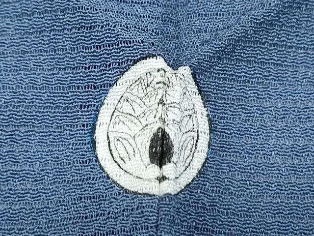 平和屋着物*本加賀友禅作家 成竹登茂男 夏物 色無地 絽縮緬 群青色 正絹 逸品 CABJ1014th