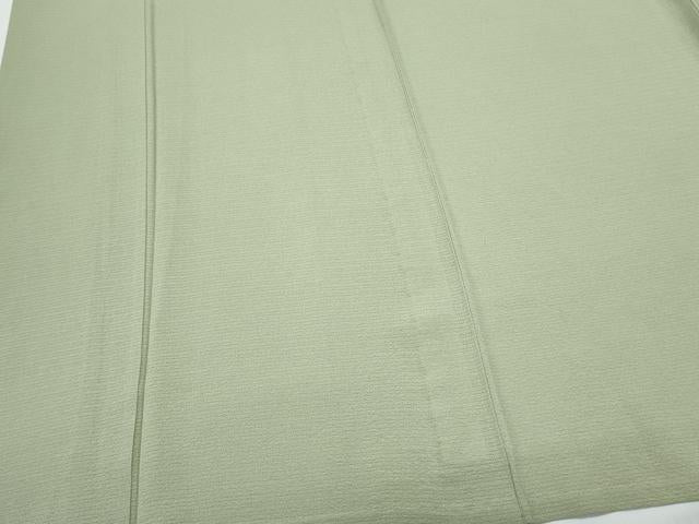 平和屋着物*夏物 色無地 絽縮緬 山葵色 正絹 逸品 CABJ1017th