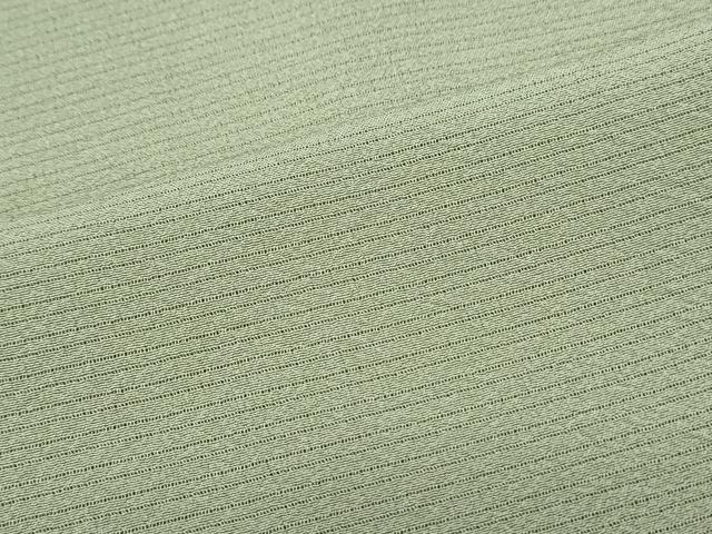 平和屋着物*夏物 色無地 絽縮緬 山葵色 正絹 逸品 CABJ1017th