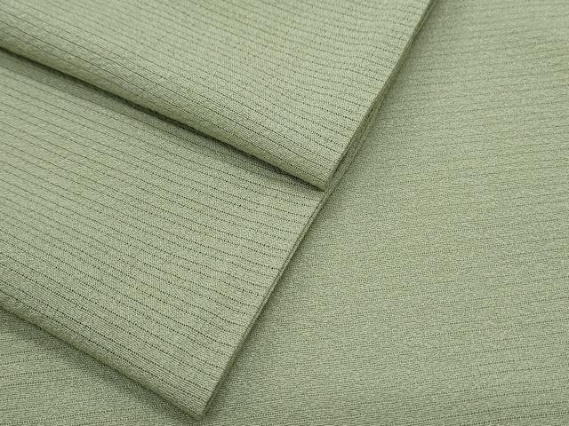 平和屋着物*夏物 色無地 絽縮緬 山葵色 正絹 逸品 CABJ1017th