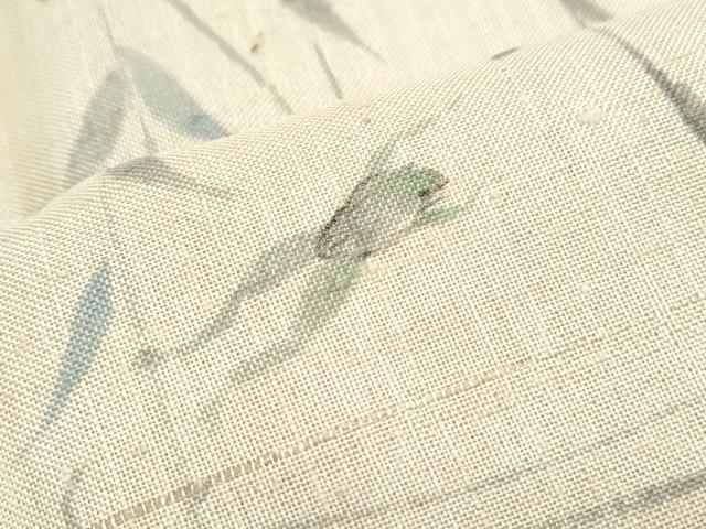 平和屋着物*夏物 訪問着 生紬 紗 手描き 枝垂れ柳動物文 正絹 逸品 CABJ1029th