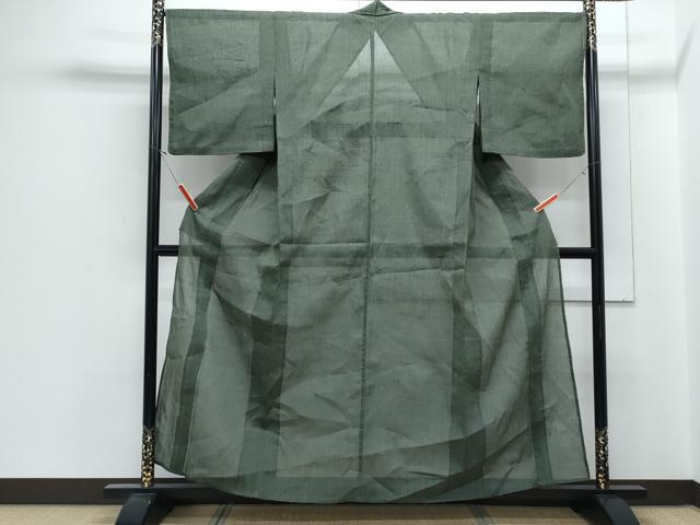 平和屋着物*夏物 本場小千谷ちぢみ 革色 麻 逸品 CABJ1045th