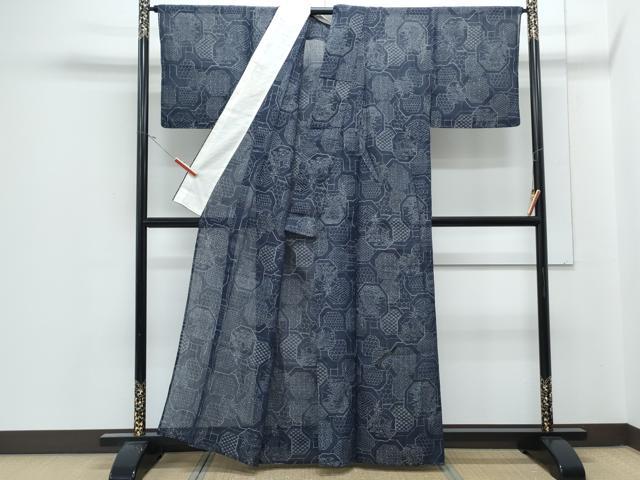 平和屋着物*夏物 本場小千谷ちぢみ 天井花文 麻 逸品 CABJ1059th