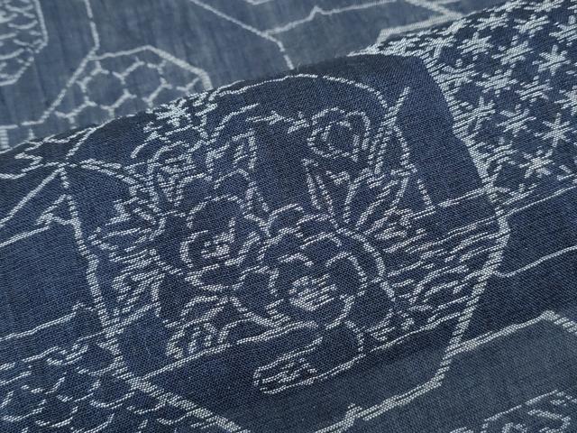 平和屋着物*夏物 本場小千谷ちぢみ 天井花文 麻 逸品 CABJ1059th