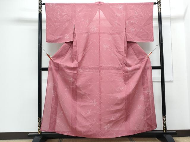 平和屋着物*夏物 小紋 絽 草花文 正絹 逸品 CABJ1063th
