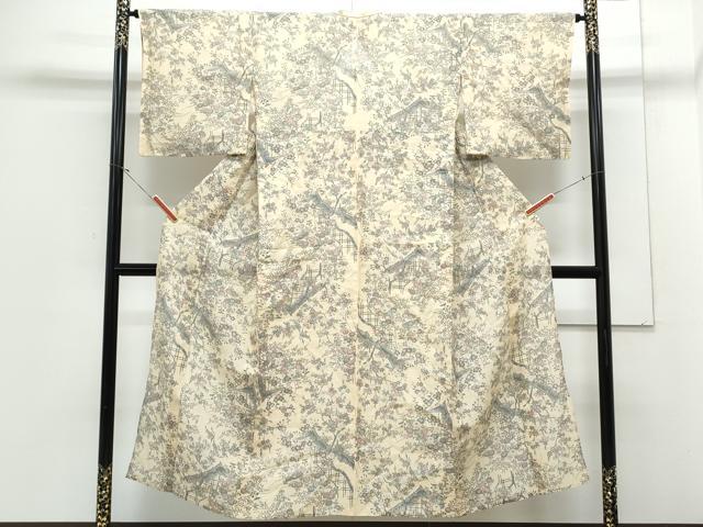 平和屋着物*夏物 上布 枝花文 麻 逸品 CABJ1067th