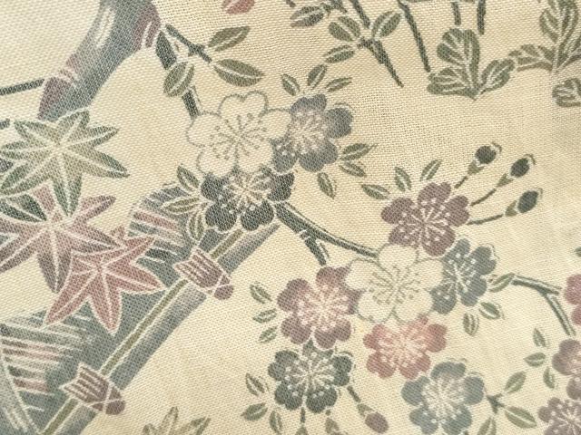 平和屋着物*夏物 上布 枝花文 麻 逸品 CABJ1067th