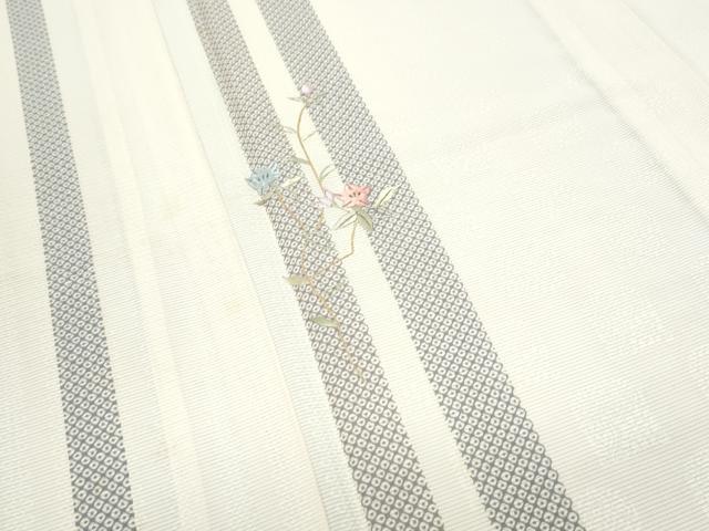 平和屋着物*夏物 訪問着 刺繍 絽 草花文 正絹 逸品 CABJ1069th