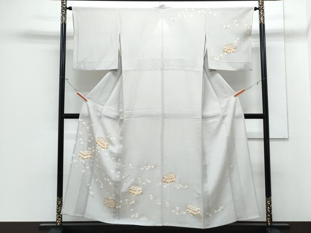平和屋着物*夏物 銀座きしや 訪問着 絽縮緬 文箱花文 金彩 正絹 逸品 CABJ1071th