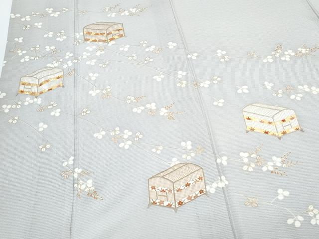 平和屋着物*夏物 銀座きしや 訪問着 絽縮緬 文箱花文 金彩 正絹 逸品 CABJ1071th