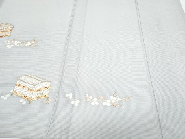 平和屋着物*夏物 銀座きしや 訪問着 絽縮緬 文箱花文 金彩 正絹 逸品 CABJ1071th