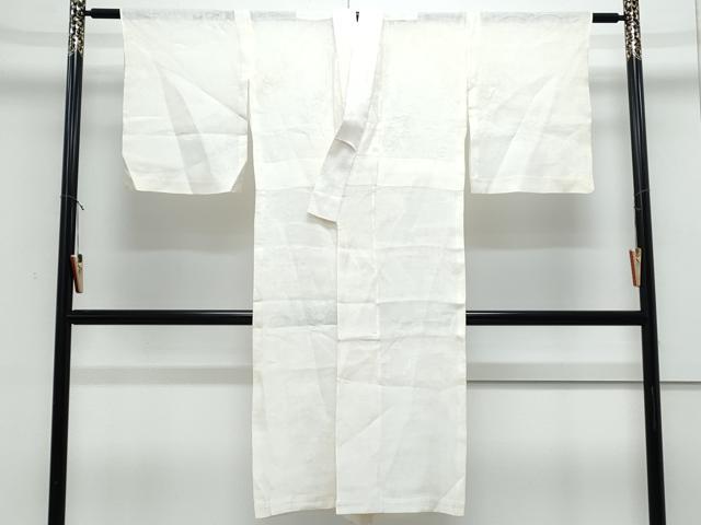 平和屋着物*夏物 長襦袢 草花紋紗 象牙色 麻 逸品 CABJ1078th