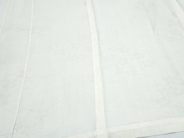 平和屋着物*夏物 長襦袢 草花紋紗 象牙色 麻 逸品 CABJ1078th
