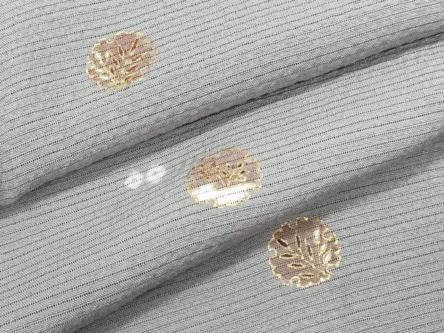 平和屋着物*夏物 小紋 絽縮緬 雪輪花文 金彩 正絹 逸品 CABJ1086th