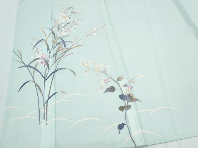 平和屋着物*夏物 本加賀友禅作家 南克治 訪問着 絽 草花文 正絹 逸品 CABJ1090th
