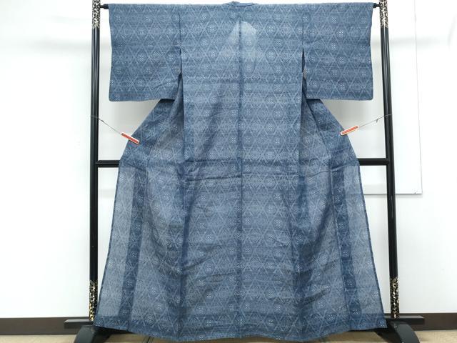 平和屋着物*夏物 本場小千谷ちぢみ 籬花文 麻 逸品 CABJ1094th