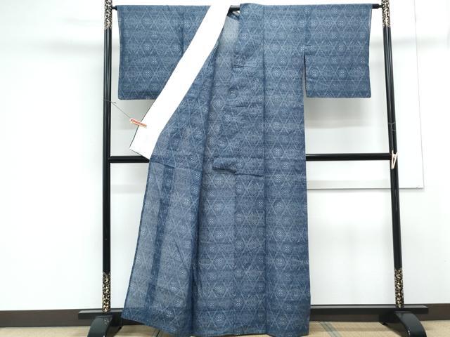 平和屋着物*夏物 本場小千谷ちぢみ 籬花文 麻 逸品 CABJ1094th