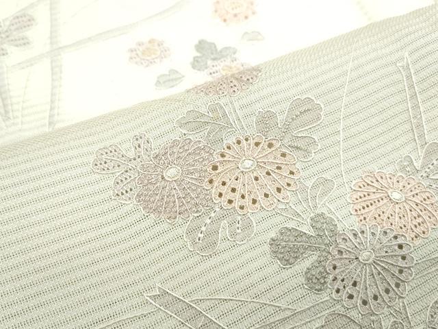 平和屋着物*夏物 中国三大刺繍 スワトウ相良刺繍 総刺繍 訪問着 絽 草花文 暈し染め 正絹 逸品 CABJ1098th