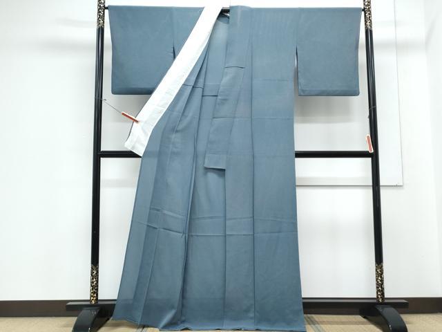 平和屋着物*本加賀友禅作家 白坂幸蔵 夏物 色無地 絽縮緬 藍色 正絹 逸品 CABJ1104th