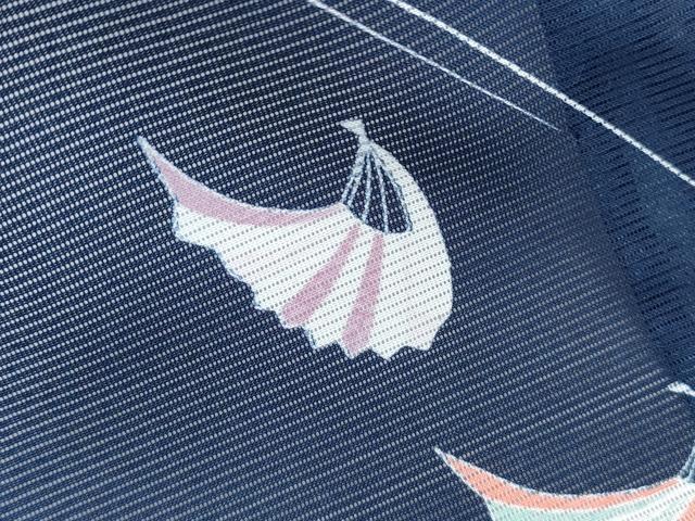 平和屋着物*夏物 小紋 絽 流水扇面文 洗える着物 CABJ1129th