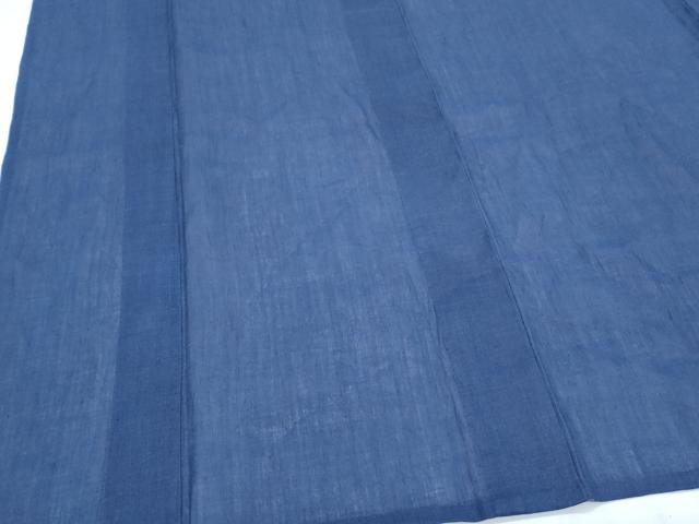 平和屋着物*夏物 本場小千谷ちぢみ 色無地 瑠璃色 麻 逸品 CABJ1138th