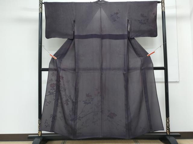 平和屋着物▽訪問着 無双 紗袷 紗×絽 枝花文 正絹 逸品 CABJ1142th