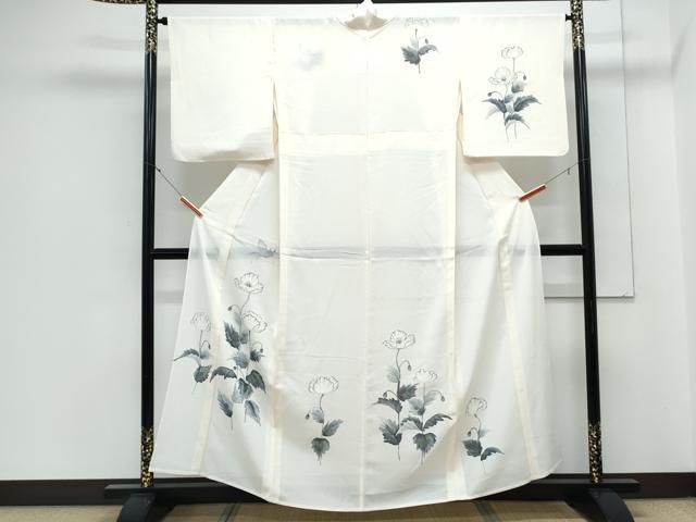 平和屋着物*夏物 訪問着 絽 手描き 花蝶文 正絹 逸品 CABJ1145th